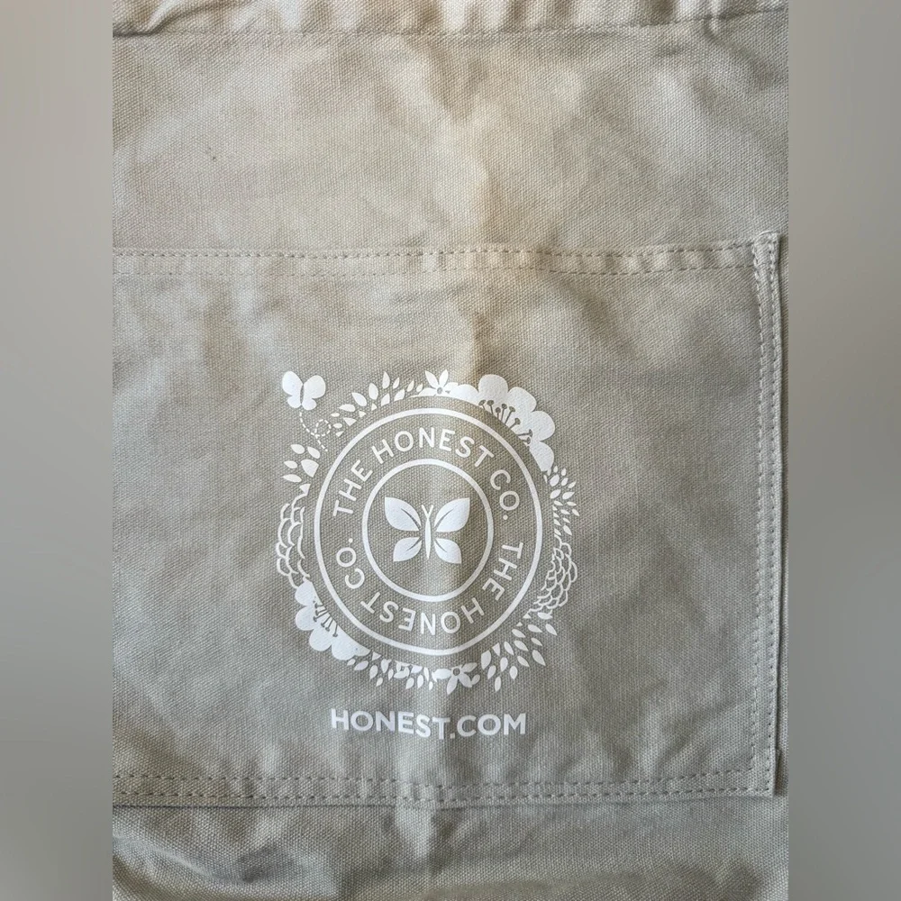 NEW Honest Company Canvas Tote Bag with Front Pocket | Everyday Tote | NWT